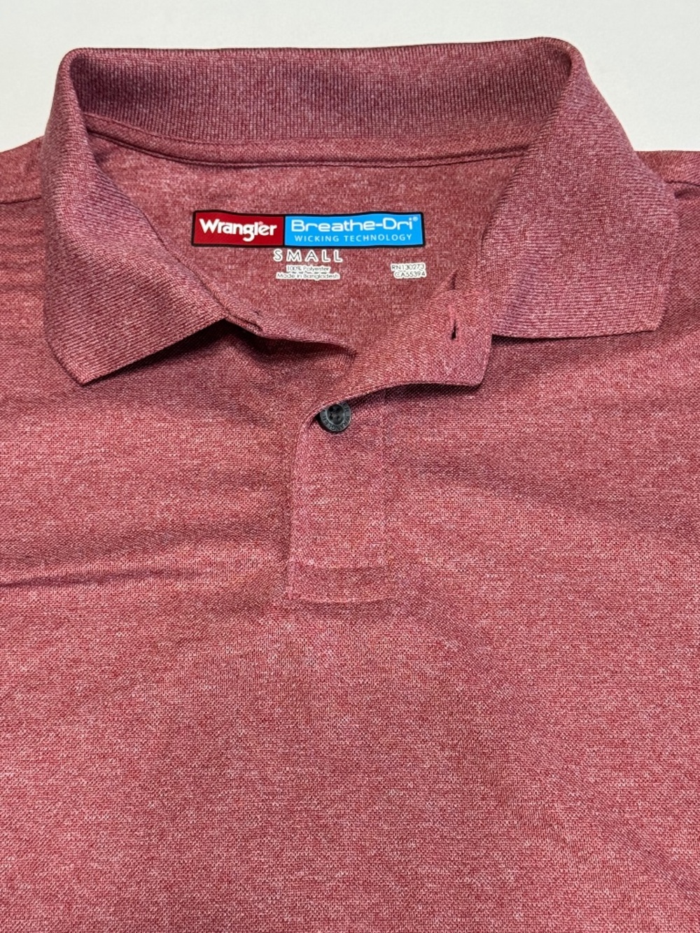 Wrangler Polo Shirt Mens Small Bright Red Wicking Collared Casual Workwear
